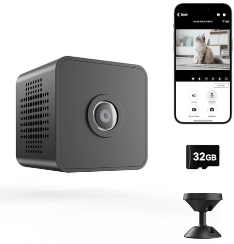 Linterngo X1 Cámara Mini WiFi 1080P HD con batería (3-4 Horas) – Cámara de Seguridad compacta inalámbrica con detección de Movimiento, visión Nocturna y aplicación en Tiempo Real para el hogar