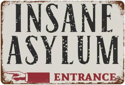 asbwuo Schild „Irrenanstalt, 14 x 20 cm