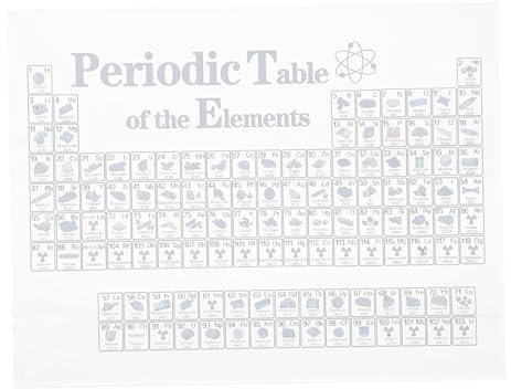 Angoily Transparente HD Elemente Periodensystem Deko Wissenschaftliche Tischdeko für Schule Bibliothek Leicht zu Reinigen Stabil Langlebig Inspiriert