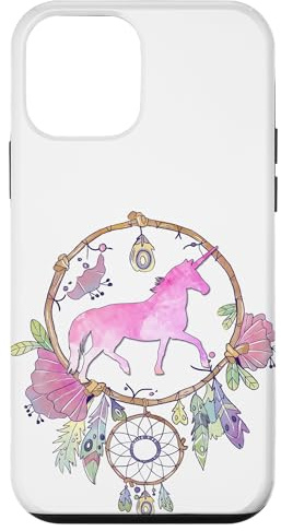Boho Unicorn Dreamcatcher Magico Viola Lilla Rosa Ragazze Custodia per iPhone 12 mini