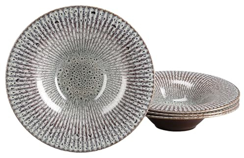 Creatable, 25042, Serie Allegra Magic Sand, 4-teiliges Geschirrset für 4 Personen, Pastateller aus Steinzeug, spülmaschinen- und mikrowellengeeignet, Made in Europe