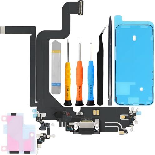 ZHUROUPU Remplacement du Port de Chargement pour iPhone 14 Pro Max, connecteur USB Dock IC, câble Flexible pour Microphone à Chargement Rapide pour iPhone 14 Pro Max 6,7 Pouces A2894 A2893 A2651