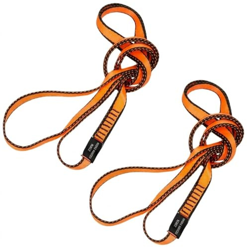LETTO & TAILOR Climbing Sling Pack of 2 22 KN Band Sling Climbing 19 mm CE Certified Orange 120 cm