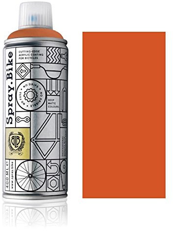 SPRAY.BIKE Fahrrad Lackspray in versch. Farben - KEINE GRUNDIERUNG notwendig - Acryllack/Lack Spray in 400 ml Spraydose, Matt- und Klarlack Optik möglich (Tieforange Mustang, Matt)