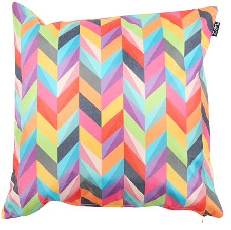 Bean Bag Bazaar Outdoor Cushions Filled, Bright Collection, Waved Print, 43cm x 43cm, Water Resistant, Outdoor Cushions for Garden Furniture, Garden, Patio
