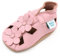 Dotty Fish - Sandali in morbida pelle con fiori per neonati e bambine - Suola antiscivolo, a piedi nudi, leggeri e traspiranti. Scarpine estive per neonati - Fiori Rosa 12-18 Mesi (21 EU)