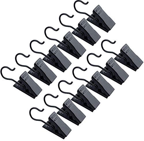 30 Pack Heavy-Duty Hook Clip Set Curtain Clips for Curtain Photos Home Decoration Art Craft Display - Black