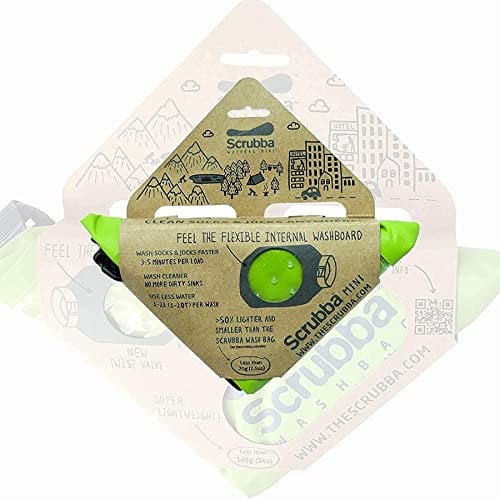 Scrubba MINI Waschbeutel – Ultrakompakte tragbare Waschmaschine – Ideal für Reisen, Camping & Wandern – Ohne Strom, leicht & faltbar – Handwaschbeutel für unterwegs – Für kleine Wäsche – 70g
