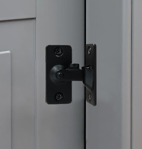Cerradura de puerta abatible de 90 grados Perno Puerta de granero Cerradura de ángulo recto Puerta de arco Cerradura de puerta dedicada (Negro)