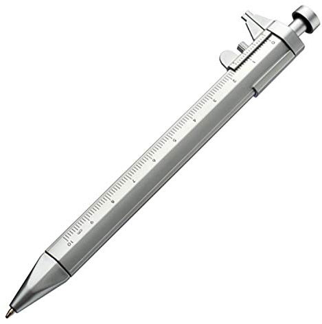 Kugelschreiber mit Schieblehre / Farbe: silber