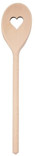 2x HOFMEISTER® Kochlöffel aus Holz mit Herz-Motiv, keine Kratzer in Töpfen, hitzebeständiger Buchen-Rührlöffel aus EU Produktion, ovaler Holzlöffel zum Kochen & Backen