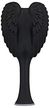 Tangle Angel Haarbürste für Haarverlängerungen, antistatisch, weiche Borsten, Paddelbürste für glattes oder gewelltes Haar, Engelsflügel, Dusch- und Föhnen, Entwirrer-Haarbürste für Damen, Mattschwarz