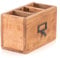 DESIGN DELIGHTS Holz STIFTEHALTER BOX Vintage 19 | Mahagoni, 19x12x10cm (BxHxT) | Stiftebox mit Metallgriff, Stifteköcher, Schreibtischorganizer im shabby Style | Farbe: 08 honigfarben gewachst