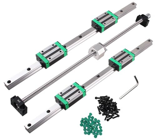 CNCYEAH Linearführung kit, 2PCS HGR20-300mm Linearführungsschiene +1PCS Kugelumlaufspindel SFU1605-350mm,BF12/BK12 Unterstützung, DSG16H, Kupplung, mit 4PCS Gleitblock für 3D Drucker CNC Maschine