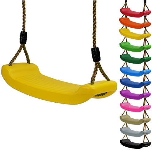 Kinderschaukel Brettschaukel stabil Schaukelsitz aus Kunststoff für Spielturm (Gelb)