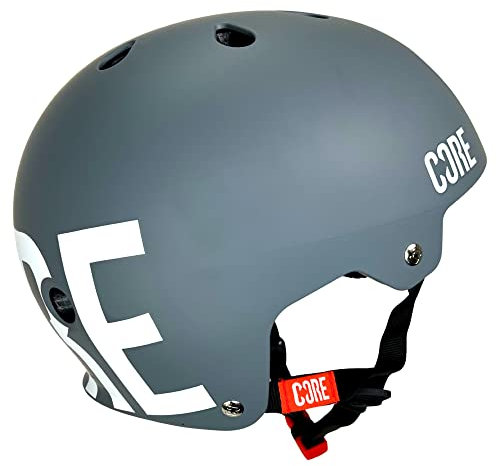 Core Street Stunt-Scooter Skate BMX Dirt Helm + Fantic26 Sticker (XS/S, Grau/Weiß)