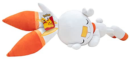 Pokémon PKW2704-45cm Schlafendes Plüsch - Hopplo, offizielles Pokémon Plüsch