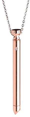 Charmed Rose Gold 7x Vibrating Y Necklace For Women, Sexy Rose Gold Bar Pendant With Chain Necklace, Rechargeable 2-in-1 Necklace Jewelry - Rose Gold Color With Rhinestones