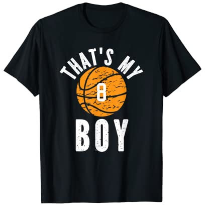 That's My Boy Jersey Nummer 8 Vintage Basketball Mama Papa T-Shirt