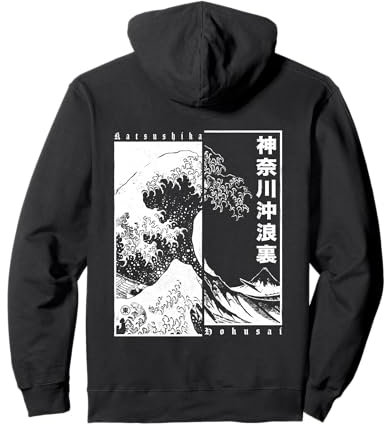 Japanische Otaku Motive Japan Style Die Große Welle Vor Kanagawa Pullover Hoodie