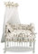 Baby Delux Beistellbett Set Babybett Komplett Set Stubenwagen weiß 90x40 mobil mit Rädern inkl. Bettwäsche Matratze (Bärchen beige)