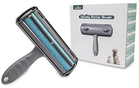 GLÜCKPET Rodillo Quitapelos de Mascotas, Gris, Limpieza Fácil, Reutilizable