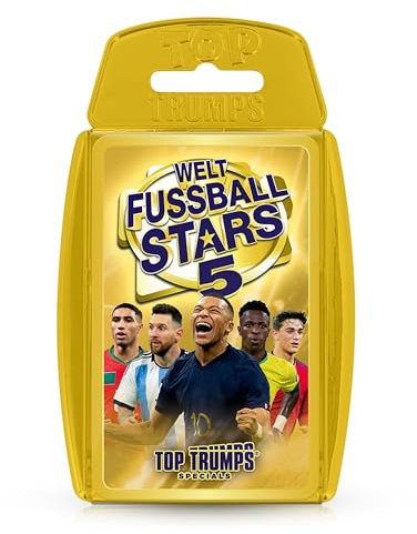 Winning Moves - TOP Trumps - Weltfußballstars 5 - Trumpf-Kartenspiel - Alter 6+ - Deutsch, Weiß