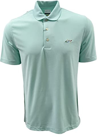 Greg Norman Men's Technical Performance Polyester Play Dry Polo Shirt (Medium, Gelato (GLTO))