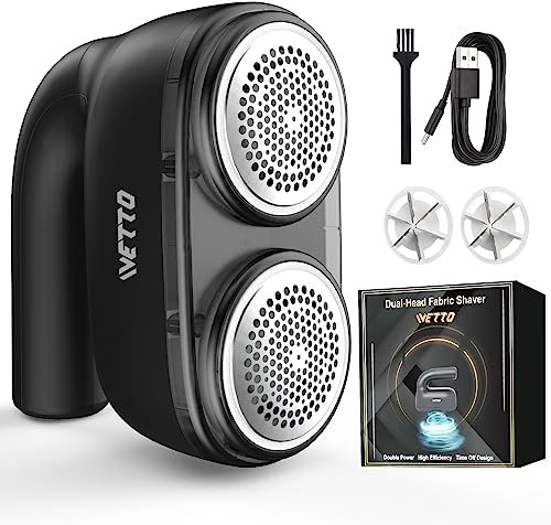 IVETTO Fabric Shaver and Lint Remover, 7 Pieces Fuzz Remover, Electric Sweater Shaver to Remove Pilling Fuzz Remover, Remove Clothes Fuzz, Lint Balls, Pills, Bobbles(Black)