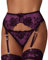 NewBull Sexy Reggicalze per Donna Set Giarrettiere e Perizoma Completi di Biancheria Intima Reggicalze con 4 Cinghie Reggicalze a Vita Alta Hot Regolabili per Calze Curvy Lingerie di Pizzo (Viola)