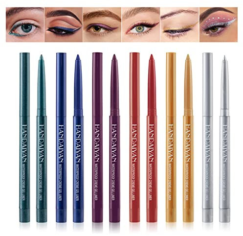 Eyeliner Colores, MKNZOME 6 Colores Lapiz De Ojos Liquido Eyeliner Waterproof Delineador de Ojos Eye Liner Larga Duración Maquillaje de Ojos Mujer Cosplay Banquete Boda