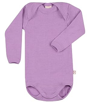 Dilling Langarmbody aus Merinowolle für Babys Violette Orchidee 68
