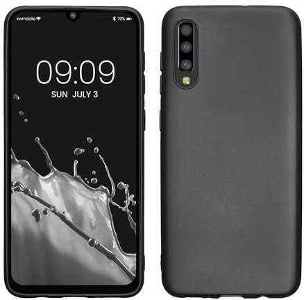 kwmobile Case kompatibel mit Samsung Galaxy A50 Hülle - Schutzhülle aus Silikon metallisch schimmernd - Handyhülle Metallic Grau