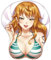 One Piece Nami Tapis de souris ergonomique en gel de silicone souple avec base antidérapante en polyuréthane Motif dessin animé 3D