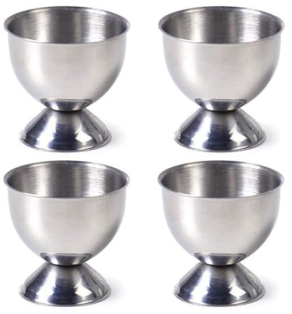 PIQIUQIU Portauovo in acciaio inox, 4 pezzi