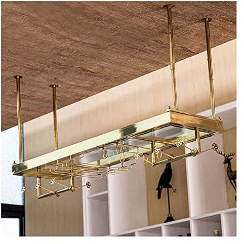 Casier à vin suspendu avec support en verre et étagère, casier à vin créatif, support en verre suspendu, porte-gobelet suspendu, support en verre à vin, casier à vin domestique de style européen (cou