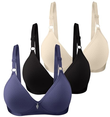 3er Pack BHS Damen Ohne Bügel Push Up BH Set Frauen Sexy Bustier Crop Top Sport-BHS Trainings-BH mit verstellbarem für Alltag Yoga Fitness Sport Outdoor