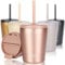 Milu Thermobecher 300ml - 100% Auslaufsicher - Edelstahl Kaffeebecher to go isoliert mit Strohhalm hält 10h heiß / 20h kalt, BPA-frei (Rose Gold, 300ml)