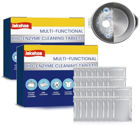 Comprimés de nettoyage bio-enzymatiques multifonctionnels 60 pièces de détergent concentré dissolvant adapté aux éviers de cuisine carreaux de céramique vêtements chaussures