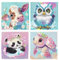 Diamond Painting Kinder Set - 4 Tiere (Panda, Kuh, Schildkröte, Eule), 15x15cm Bilder, Basteln für Mädchen Junge 6-12 Jahre Geschenk