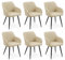 CLIPOP Esszimmerstühle 6er Set, Küchenstuhl Kunstleder Bezug Wohnzimmerstuhl Polsterstuhl mit Armlehne Metallbeine Polstersessel Stuhl für Esszimmer Wohnzimmer Küche (6, Kunstleder Elfenbeinbeige)
