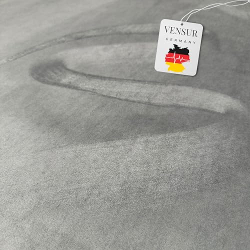 Vensur Mikrofaserstoff selbstklebend - Kunstleder selbstklebend - Innenraum Auto Folie in Wildleder Optik - Selbstklebende Stoff Folie - Folie stretch dehnbar Auto, Haus (Silber-Grau, 200cm x 150cm)
