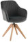 CLIPOP Drehbarer Design Stuhl Vintage Beige Buchenholz Beine Esszimmerstuhl Küchenstuhl Besucherstuhl Bürostuhl Wohnzimmerstuhl (Samt, Grau)