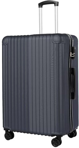 ABISTAB Koffer Trolley groß 76x51x30cm, Hartschalen Reisekoffer mit 4 Rollen & Zahlenschloss, leicht Handgepäck Koffer, Dunkelblau