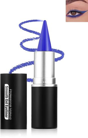Eyeliner Wasserfest Blau, Matt Glatte Kajalstifte Schnelltrocknend Wischfester, Creme Gel Eyeliner Langlebig, Hochpigmentiert Eye Liner Lidschatten Face Paint Stick Makeup Geschenke für Frauen-08