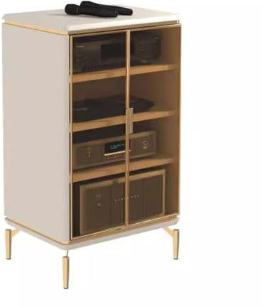 Lautsprecherständer Professioneller Audioschrank, KTV-Jukebox-Schrank, Jukebox-Verstärker-Rack, Verstärkerschrank, Audio-Rack, Geräteschrank, Audio-Video-Schrank Speaker stand(Weiß,60*55*95CM)