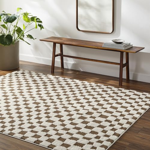 Livabliss Irina Pula Geometric Rug – 140x200 cm, Cream, Orange & Brown