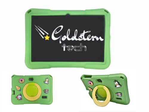 Goldstern tech Kinder-Tablet 7 Zoll – 16GB, WLAN, Quad-Core, Stoßfeste Hülle, Kindersicherung, Lern-Apps, Augenfreundliches Display, Lange Akkulaufzeit – Perfekt für Kinder (Grün)