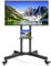 ECOTINY TV-Ständer Rollbar bis 85 kg belastbar(70 kg Fernseher + 15 kg Ablage) für 32–85 Zoll Fernseher mit Tablett, höhenverstellbar, TV-Standfuß, Max. VESA 600×400mm, Schwarz