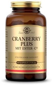 SOLGAR® Cranberry Plus mit Ester-C®, 30 Tage Vorrat, Vegan | Cranberry unterstützt die Harnwege, Vitamin C unterstützt das Immunsystem und schützt Zellen vor oxidativem Stress